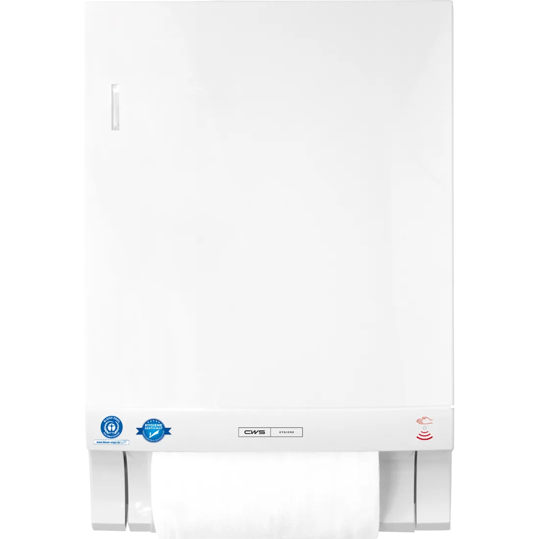 Stoffhandtuchspender CWS Paradise Dry Slim NT - berührungslos - weiß - Frontansicht