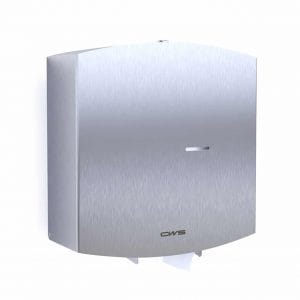 Edelstahl-Grossrollen-Toilettenpapierspender "Paradise Stainless Steel Superroll" von CleanUp - Seitenansicht links