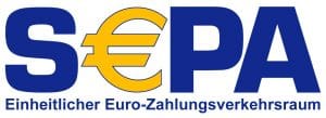 offizielles SEPA-Logo mit Schriftzug "Einheitlicher Euro-Zahlungsverkehrsraum"