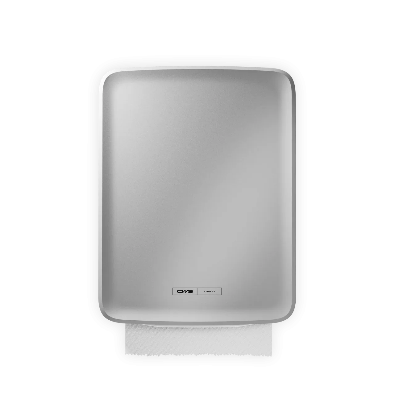 Stoffhandtuchspender PureLine Dry in Silber , Frontansicht