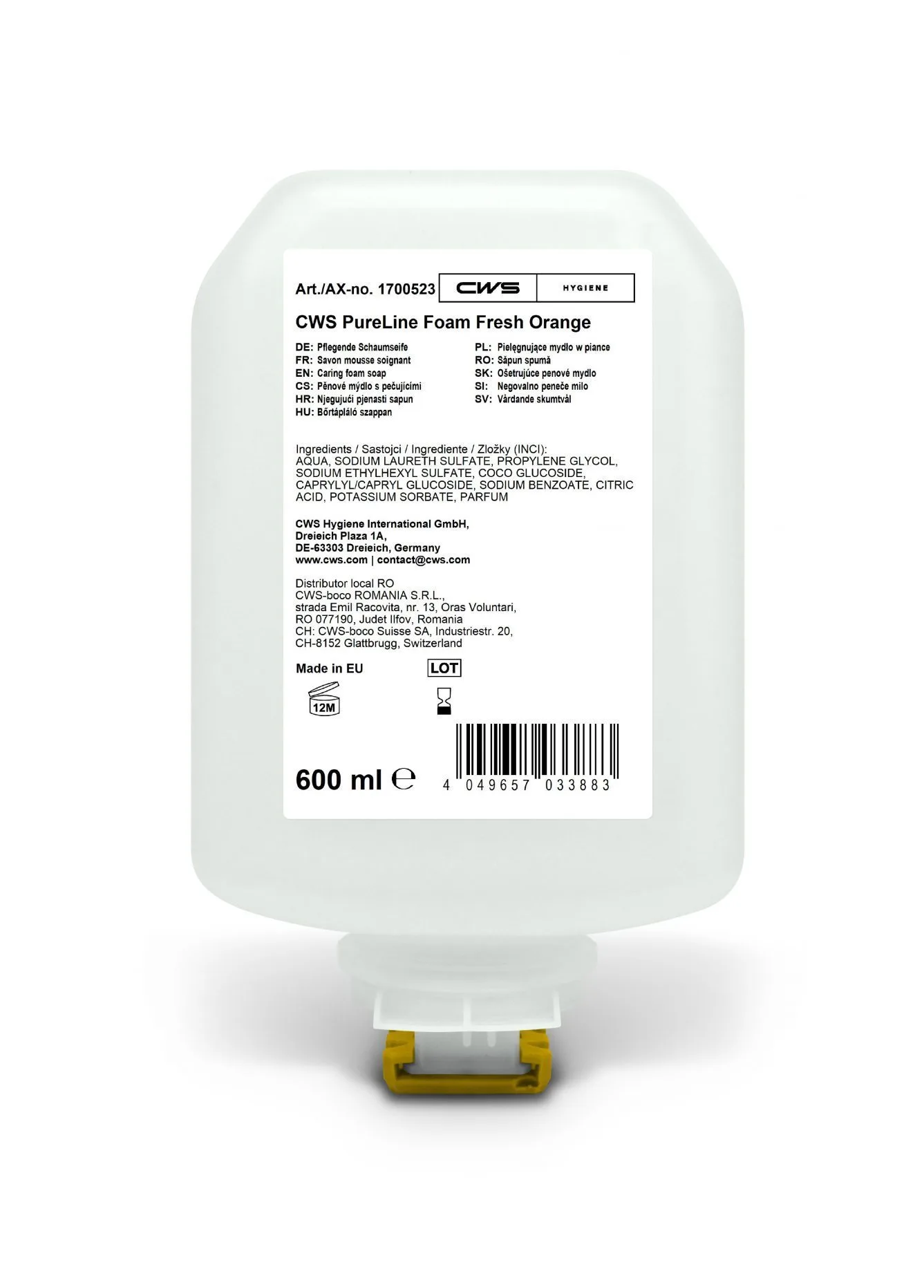 Seifenschaum-Nachfüllflasche PureLine Foam Fresh Orange Seifenschaum-Nachfüllflasche PureLine Foam Fresh Orange - für nachhaltige Handreinigung - im CleanUp-Mietservice