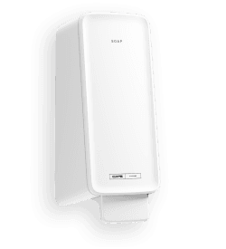 Seifenschaumspender PureLine Foam, Ansicht links weiß
