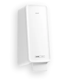 Seifenschaumspender PureLine Foam, Ansicht links weiß